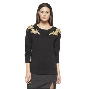 Altuzarra For Target Black Sweater with Gold Embroidery